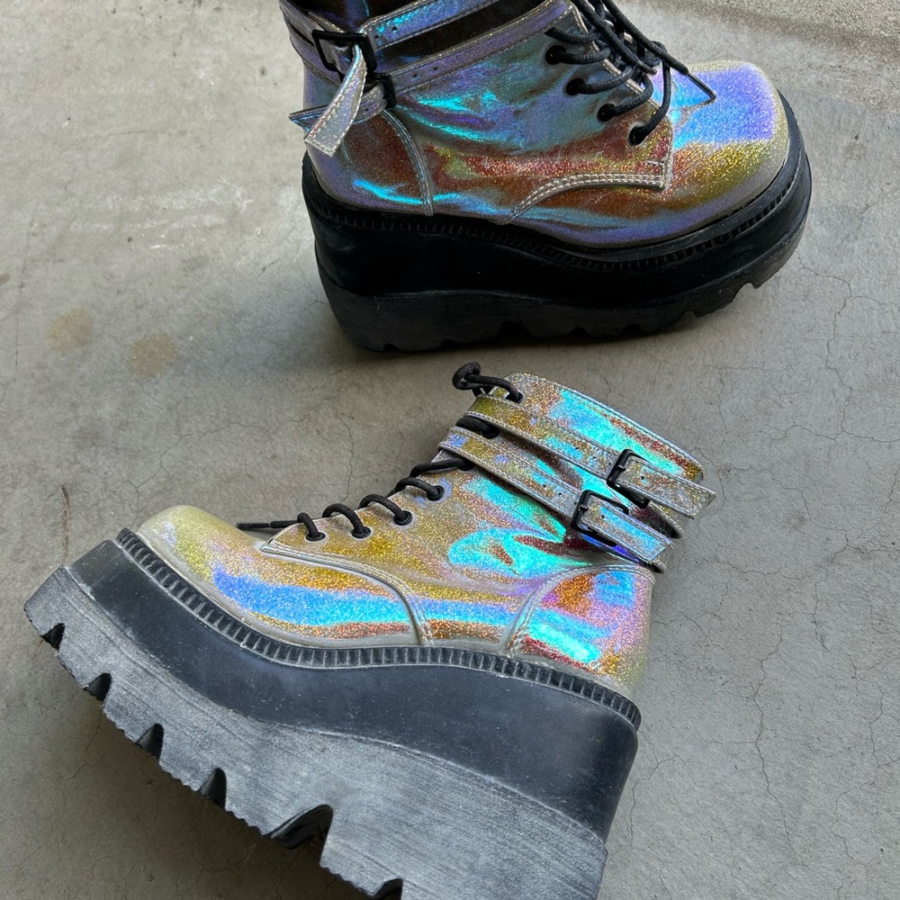 Demonia Iridescent Platform Boots